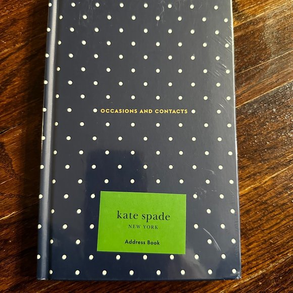 NWT kate spade Occasions and Contacts Book, Navy with White Dots - Picture 1 of 3